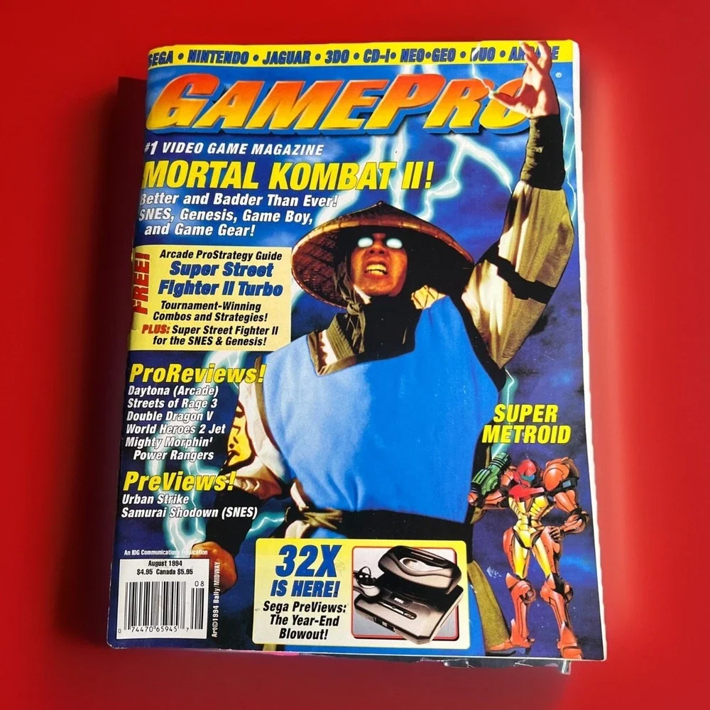 Game Pro August 1994 Mortal Combat II Magazine